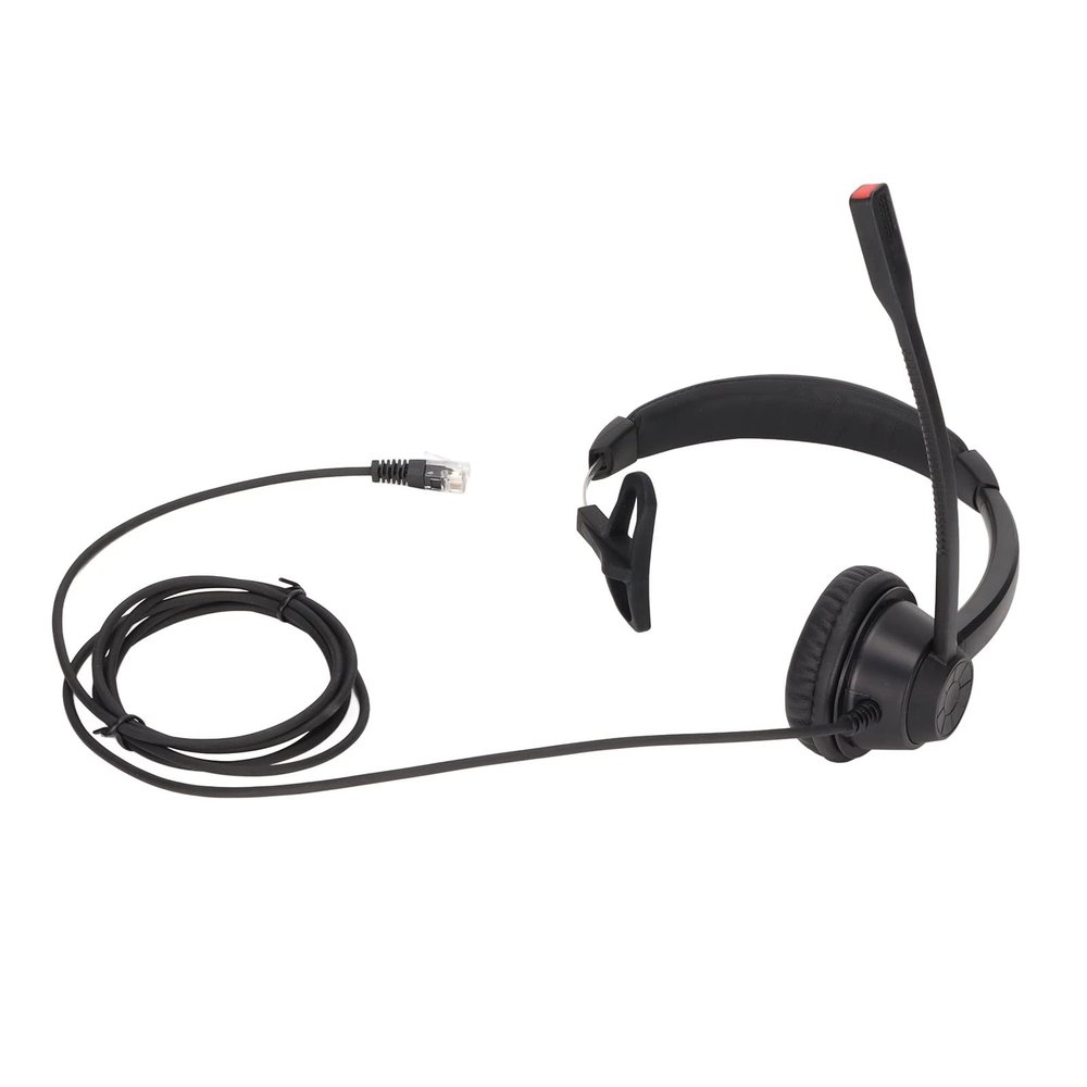 Dam Skerisi H390 RJ9 Telephone Headset, Noise Cancelling Unilateral Corded Business Headphone with Mic, Durable ABS Material for Landline Customer Service Office Call Center Telemarketing