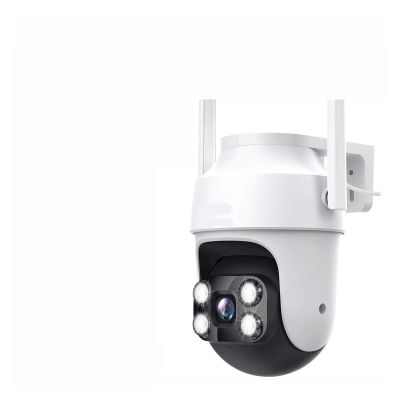 LNBBEQ 2.5K4MP HD Outdoor Camera PTZ Smart Home Wi-Fi Camera CCTV Night Vision Siren and Light Alarm IP66 Weatherproof(US Plug)