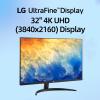 LG 32 inch 4K UHD (3840 x 2160) Ultrafine Computer Monitor, HDR10, 90% DCI-P3, Dynamic Action Sync, OnScreen Control, Built-in Speakers, Black Stabilizer, Flicker Safe, Pivot/Height/Tilt Adjustment view 3