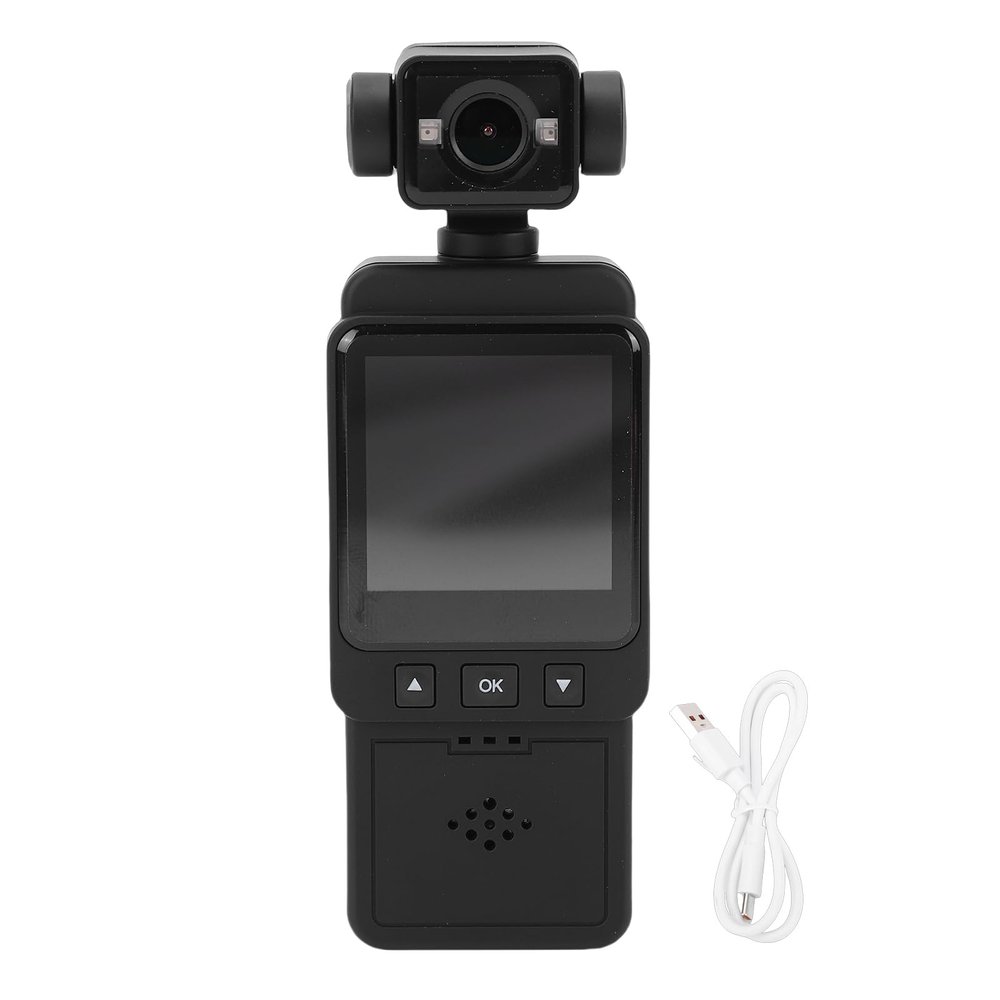 Wisoqu 1080P Action Camera, 1.54 Inch TFT Screen 360 Degree Rotatable Lens with Built in WiFi and Stabilization, for Cycling Motorcycle Vlog POV Recording