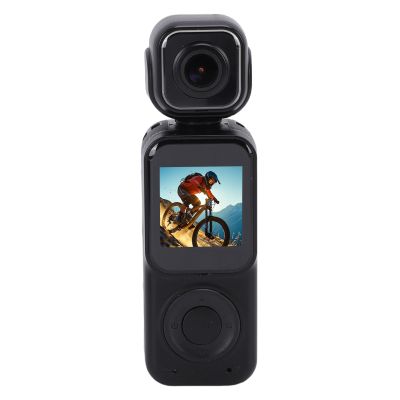 Wisoqu 4K Action Camera, Dual Lens 180 Degree Rotating WiFi Handheld Video Recorder with 1.54 Inch Screen and Loop Recording, for Cycling Hiking Travel