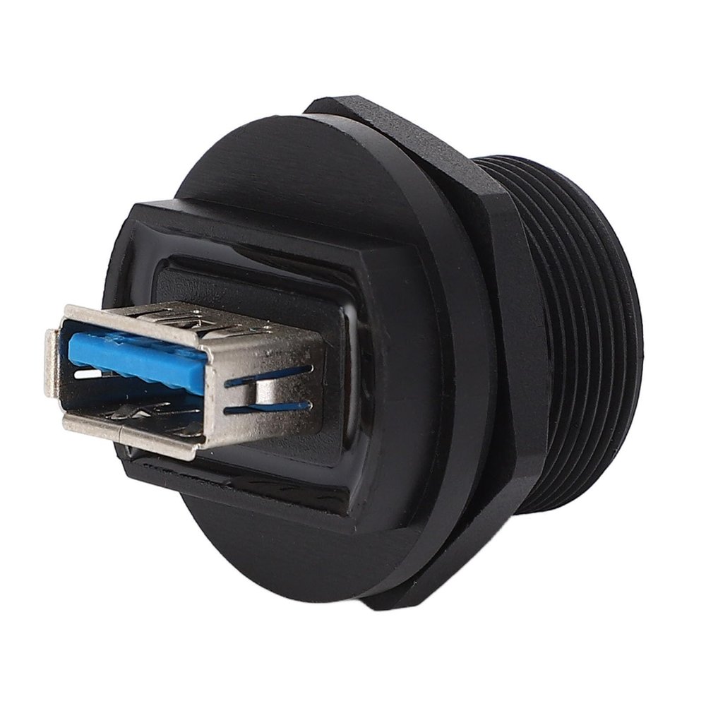 Segrehy USB 3.0 Dual Female Connector Water Double Head Threaded Rear Panel Socket High Speed Transfer Easy Installation Robust Connection System for Industrial Communication Devices