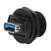 Segrehy USB 3.0 Dual Female Connector Water Double Head Threaded Rear Panel Socket High Speed Transfer Easy Installation Robust Connection System for Industrial Communication Devices view 1