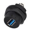Segrehy USB 3.0 Dual Female Connector Water Double Head Threaded Rear Panel Socket High Speed Transfer Easy Installation Robust Connection System for Industrial Communication Devices view 3