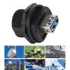 Segrehy USB 3.0 Dual Female Connector Water Double Head Threaded Rear Panel Socket High Speed Transfer Easy Installation Robust Connection System for Industrial Communication Devices view 4