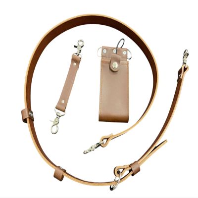 Sav-A-Jake 1.5 inch wide Leather Radio Strap Combo 3 piece Set Pocket Style Radio Case Heritage Brown (XL 6'1"-6'6" 59-68 inches)