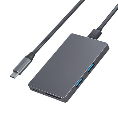6Port USB C Adapter 4K60hz Video Transfer USB 3.0x2 Data Port Card Reader Enhances Connection Fast Charging Multiport Adapter