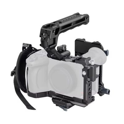 Compatible for Sony FX2 - Camera Cage Kit with Top Plate Clamp, Cold Shoe Rail & Wrist Strap Handle(Cage Kit 5590)