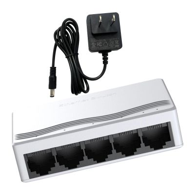 5 Port Gigabit Ethernet Switches Fast Speed Data Transfer Plugs and Play Plastic Housing for Home Office Networking Expansion Home Office Networking Switches