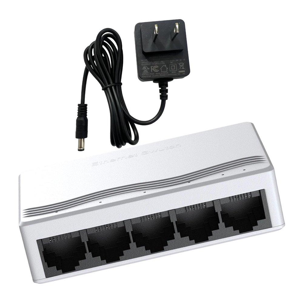 5 Port Gigabit Ethernet Switches Fast Speed Data Transfer Plugs and Play Plastic Housing for Home Office Networking Expansion Home Office Networking Switches
