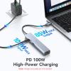 10Gbps USB C Hub Type C to 4K60Hz HDMI Adapter,3USB 3.1 Gigabit Ethernet PD 100W,Docking Station for Mac Book Pro Air M2 M1(White) view 4