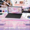 Fsjun 11" Touchscreen 2-in-1 Convertible Pink Laptop for Business&Students, in tel N100 CPU,16G DDR4 RAM,1TB SSD,FHD 1920 * 1200 IPS,Win 11 Pro PC,Backlit Keyboard, WiFi, Type-C,HDMI, Oval Trackpad view 2