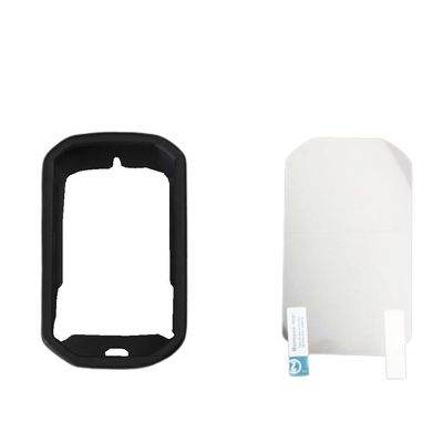 BlesConi Silicone Protective Cover with High-Definition Film Set for Bryton Rider 320 420 Bicycle GPS Computer, Black