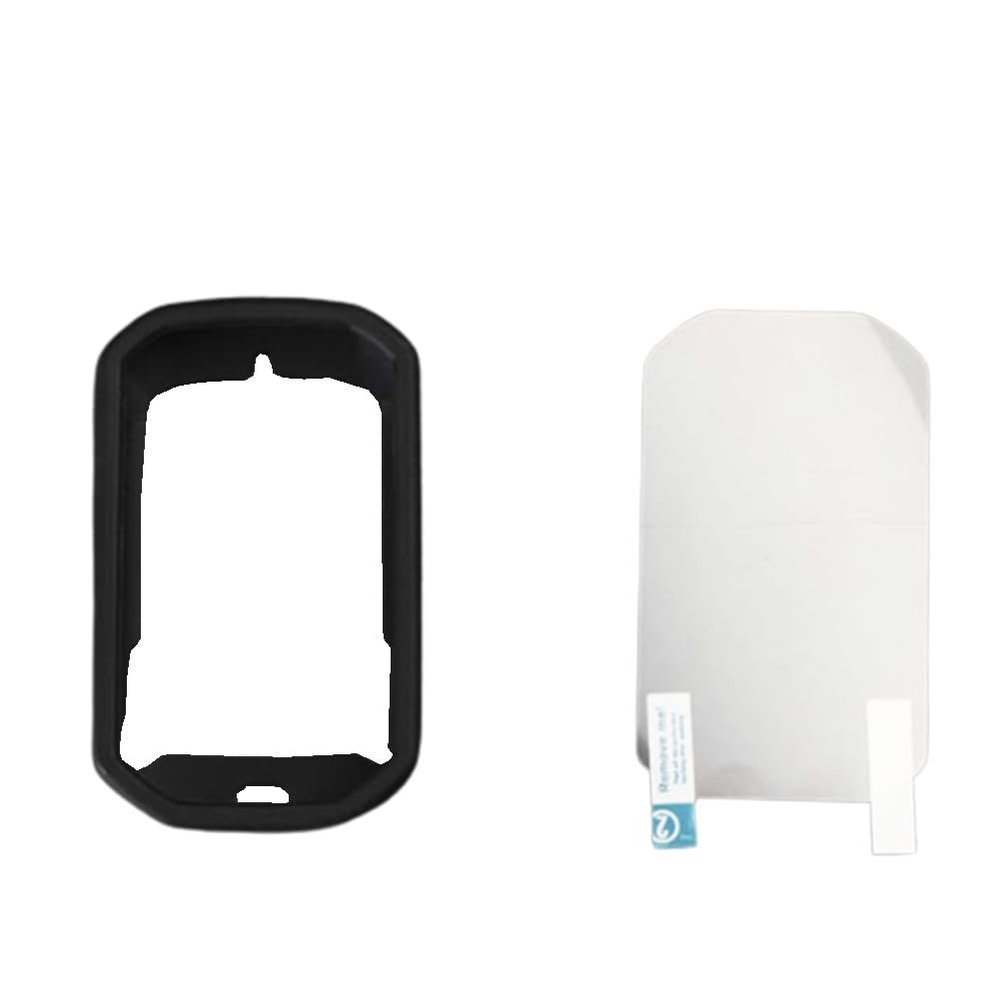 BlesConi Silicone Protective Cover with High-Definition Film Set for Bryton Rider 320 420 Bicycle GPS Computer, Black