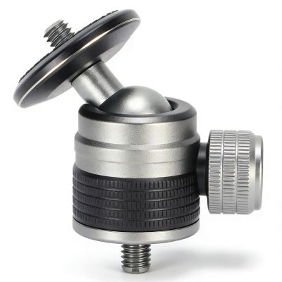 Hot Shoe Mount Adapter Mini Ball Head, 1/4 Inch Tripod Screw, 360 Degree Swivel - Durable Aluminum Alloy, Compact Design for DSLR Camera