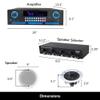 Home Theater System Kit - 2000 W Bluetooth Amplifier w/ 8 Qty of 6.5" Framed Ceiling Speakers 200 W Each, 4-Ch Speaker Selector w/Volume Control, 500 ft Speaker Wire & Remote for Home, Office- Vaiyer view 2