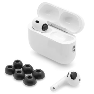 ADV. Eartune Fidelity UF-A3 | Replacement Memory-Foam Tips for AirPods Pro 3 | Secure Fit, All-Day Comfort, Superior Noise Isolation, Rich Bass, Built-in Wax Guard | Black [Large] [3-Pairs]