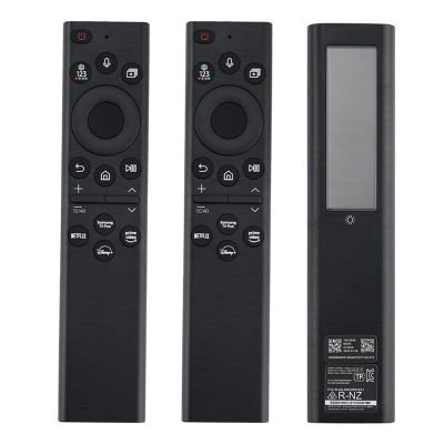 2pack BN59-01385A Solar Voice Remote Replacement with Bluetooth Rechargeable Solar Cell for Samsung Smart TVs Frame Neo LED Ultra HD Series,4 Shortcut Buttons, Black