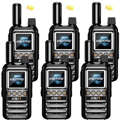 Lifetime Free Global Rapid Walkie Talkies Unlimited Range Nationwide PTT 4G LTE PoC Long Range Two Way Radios 5000 Miles Long Distance for Family,Logistics,Construction (6 Pack with SIM)
