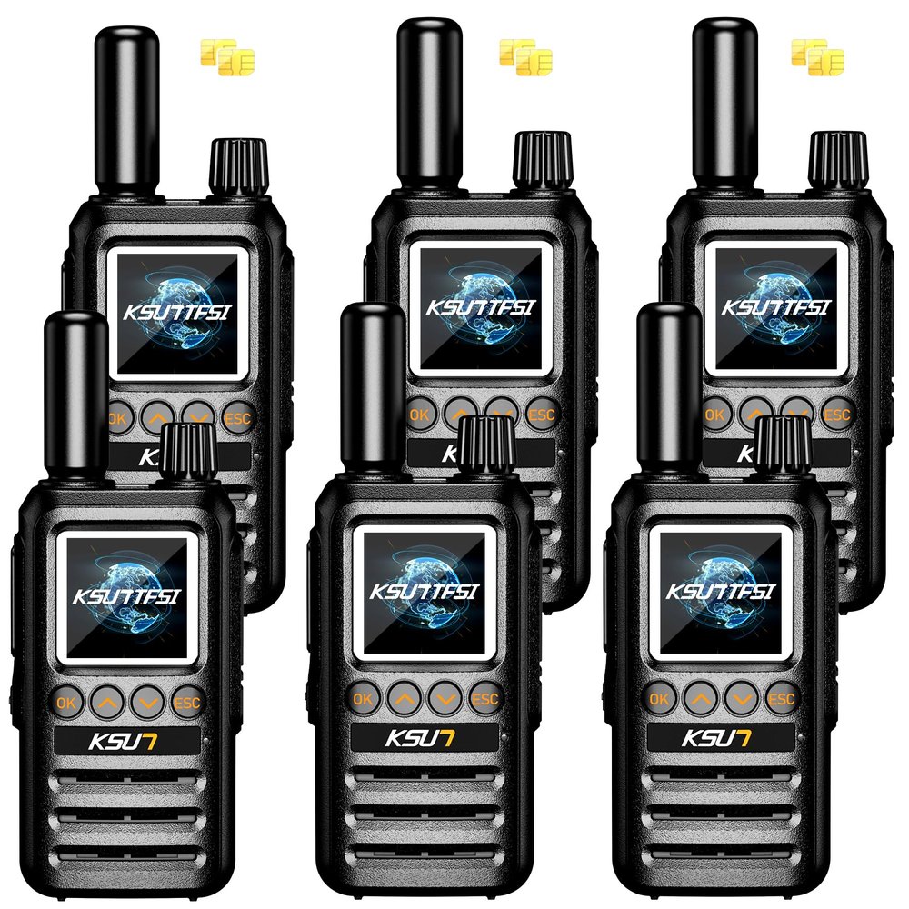 Lifetime Free Global Rapid Walkie Talkies Unlimited Range Nationwide PTT 4G LTE PoC Long Range Two Way Radios 5000 Miles Long Distance for Family,Logistics,Construction (6 Pack with SIM)