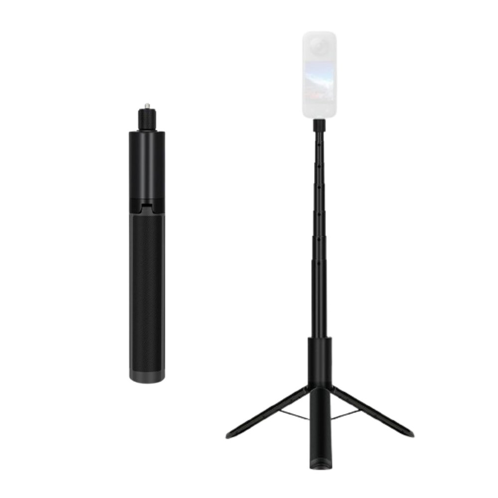 EBTOOLS 48 Inch Selfie Stick Tripod, 7 Sections Extenable Aluminum Alloy Pole, 1/4" Stainless Steel Screw, Dual Groove, 2 in 1 Extendable Selfie Stick, for Panoramic Camera, Phone