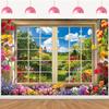 Easter Backdrop 8x6FT Spring Garden Window Photography Backgroung for Easter Party Wedding Birthday Baby Shower Photo Booth Banner view 3