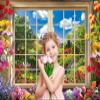 Easter Backdrop 8x6FT Spring Garden Window Photography Backgroung for Easter Party Wedding Birthday Baby Shower Photo Booth Banner view 4