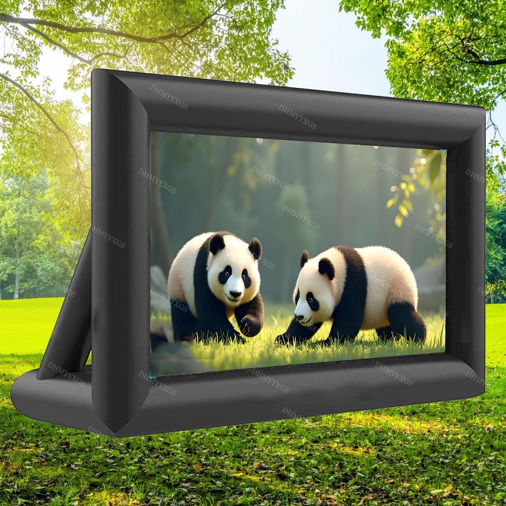 DHMYYXGS Inflatable Movie Screen,Inflatable Movie Screen Outdoor Projector Screen,for Movie Parties Backyard Outside with Air Blower and Carry Bag,Front and Rear Projection 24ft