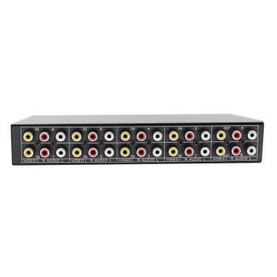 8 Input 1 Output AV Switcher Box Metal Construction Studio Grade Router for Home Theater Gaming Consoles and Professional Setups