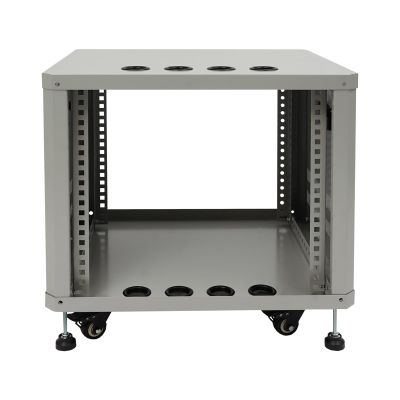 BFDIEEM 9U Stereo & Studio Rack, Rolling Network Cabinet with Caster Wheels, Open Frame Audio Rack for Video Music Recording & IT Equipment for Laboratories, Recording Studios, Grey