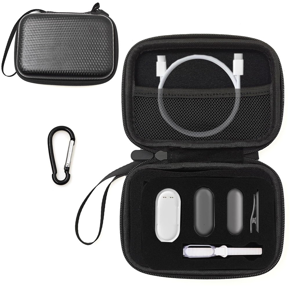 LeoTube Protective Case for PLAUD NotePin Voice Recorder - Custom Fit Foam Holds All Accessories, Waterproof & Shockproof (Case Only) (Black)