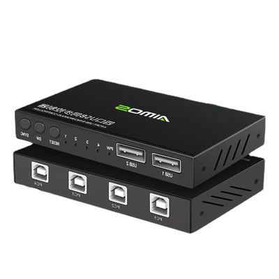 4 Ports USB Synchronizer - KVM Switch/Distributor, DNF Keyboard Mouse Shared Display Synchronization Controller