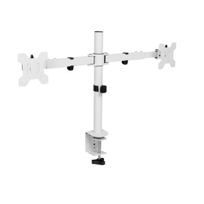 ADBWEKKF White Telescopic Dual 21" to 32" Monitor Stand, Heavy Duty Desktop Stand -