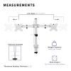 ADBWEKKF White Telescopic Dual 21" to 32" Monitor Stand, Heavy Duty Desktop Stand - view 2