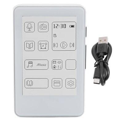 Alomejor MP3 Player with 2.7 Inch Ink Screen Display, HiFi Sound, Type C Charging, Electronic Book Reader, for Music and Reading
