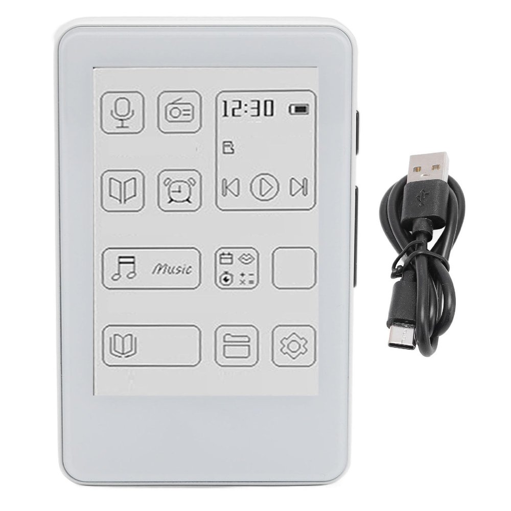 Alomejor MP3 Player with 2.7 Inch Ink Screen Display, HiFi Sound, Type C Charging, Electronic Book Reader, for Music and Reading