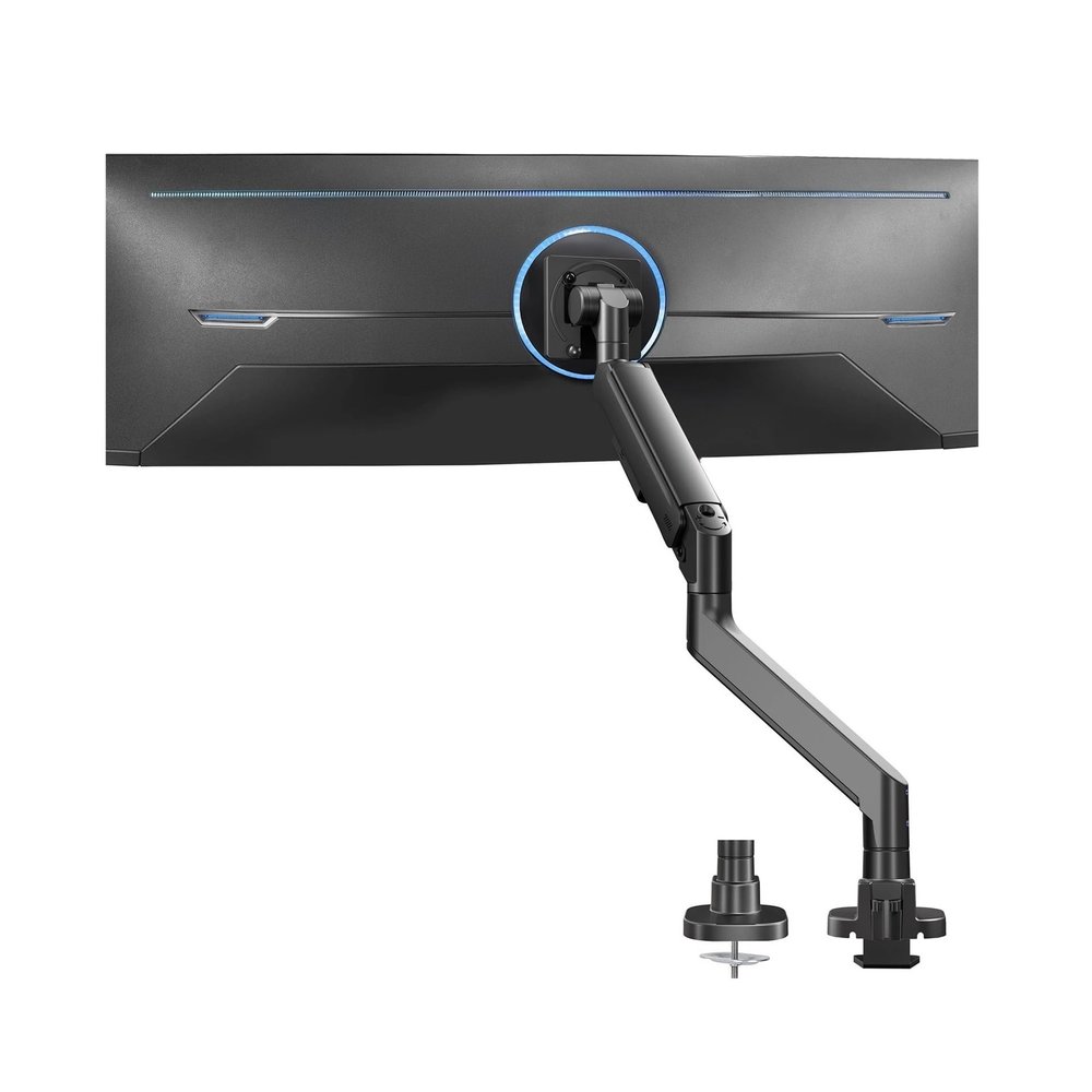 ADBWEKKF Black Pneumatic Arm Single Extra Wide Computer Monitor Desk Stand - 57"