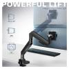 ADBWEKKF Black Pneumatic Arm Single Extra Wide Computer Monitor Desk Stand - 57" view 3