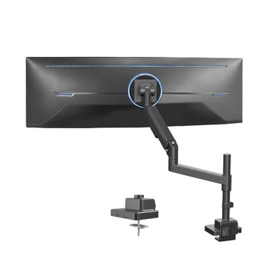 ADBWEKKF Black Heavy Duty Pneumatic Single Extra Wide Computer Monitor Arm Desk Stand -