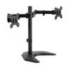FNJTDVWS Black dual monitor stand with desktop mount, can hold up to 27-inch screen view 1