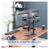 FNJTDVWS Black dual monitor stand with desktop mount, can hold up to 27-inch screen view 3