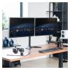 FNJTDVWS Black dual monitor stand with desktop mount, can hold up to 27-inch screen view 4