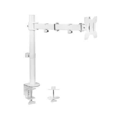 ADBWEKKF White Single Adjustable Monitor Desk Mount for 1 Computer Screen 38 Inch