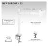 ADBWEKKF White Single Adjustable Monitor Desk Mount for 1 Computer Screen 38 Inch view 2