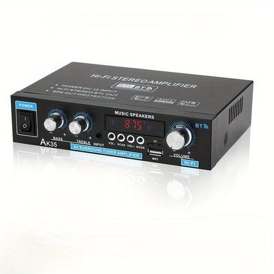 AMEMONDORA 12V 2-Channel Car Power Amplifier, High-Performance Universal Fit Audio System, 120W Hardwired Room Electrical Operation, 36V Max Operating Voltage AK35