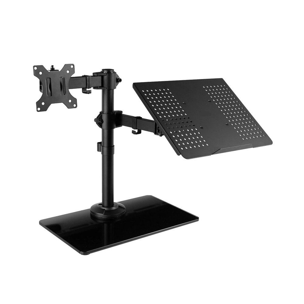 ADBWEKKF Black Laptop and Monitor Desk Stand with Base for 32" Screens -