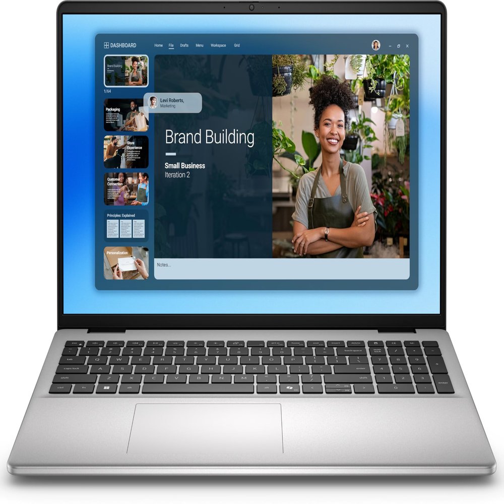 Dell 2025 Personal Laptop 16 DC16251 Intel Core 5 120U 10Core Intel Graphics 8 GB DDR5 512 GB SSD 16" 1920x1200 Win11 Pro Wi-Fi 6E Bluetooth 5.2 TS Memory Card Slot HD Audio 1080p FHD Camera