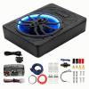1200W 10" Underseat Slim Car Subwoofer Powered Subwoofer Car Audio Subs for Trucks, Active Bass Speaker for Car Built-in Amplifier Low&High Level Inputs with Blue LED Ambient Light for Passion Driving view 1