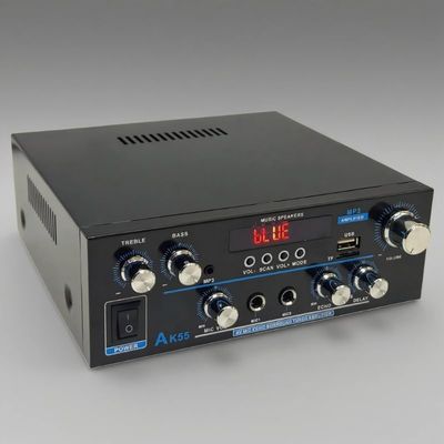 AMEMONDORA 12V 2-Channel Car Power Amplifier, High-Performance Universal Fit Audio System, 180W Hardwired Room Electrical Operation, 36V Max Operating Voltage AK55