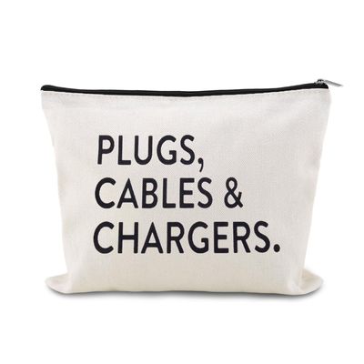 YangQian Charger Cable Organizer Bag for Backpack Travel Pouch with Zipper Canvas Charging Cord Storage Bag for Women Men Electronic Accessories for Cable Charger Phone Earphone
